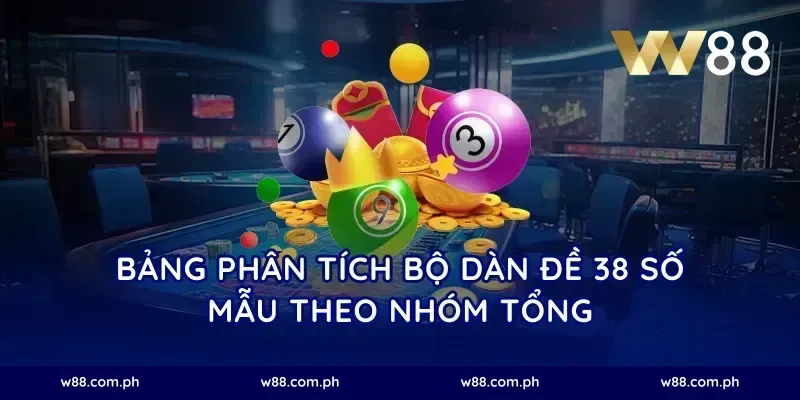 Bảng phân tích bộ dàn đề 38 số mẫu theo nhóm tổng